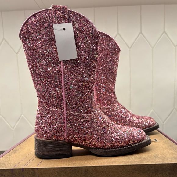 ROPER LITTLE GIRLS PINK MULTI GLITTER VAMP SHAFT BOOT - Picture 2 of 4
